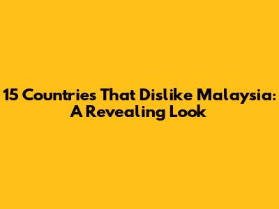 15 Countries That Dislike Malaysia: A Revealing Look