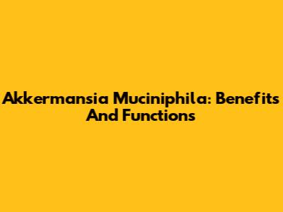 Akkermansia Muciniphila: Benefits And Functions
