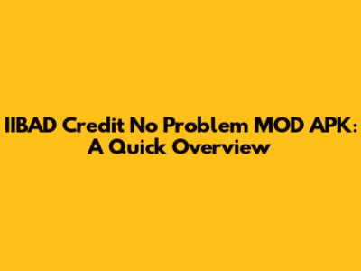 IIBAD Credit No Problem MOD APK: A Quick Overview