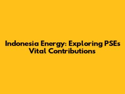 Indonesia Energy: Exploring PSE's Vital Contributions
