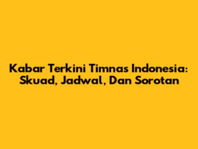 Kabar Terkini Timnas Indonesia: Skuad, Jadwal, Dan Sorotan