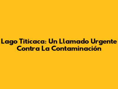 Lago Titicaca: Un Llamado Urgente Contra La Contaminación