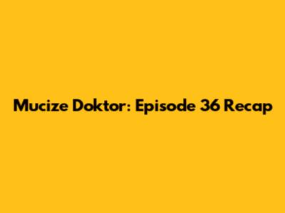 Mucize Doktor: Episode 36 Recap