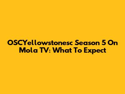 OSCYellowstonesc Season 5 On Mola TV: What To Expect