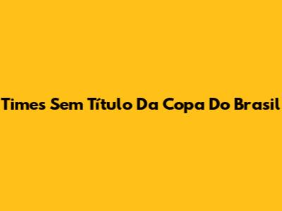 Times Sem Título Da Copa Do Brasil